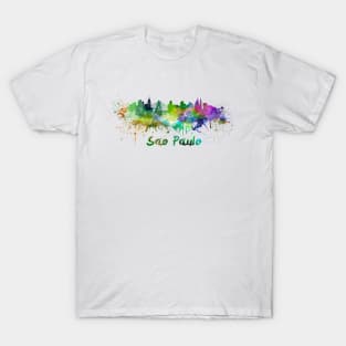 Sau Paulo skyline in watercolor T-Shirt